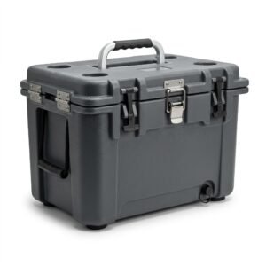 Portable Insulated Camping Cooler with Durable Construction and Carry Handles