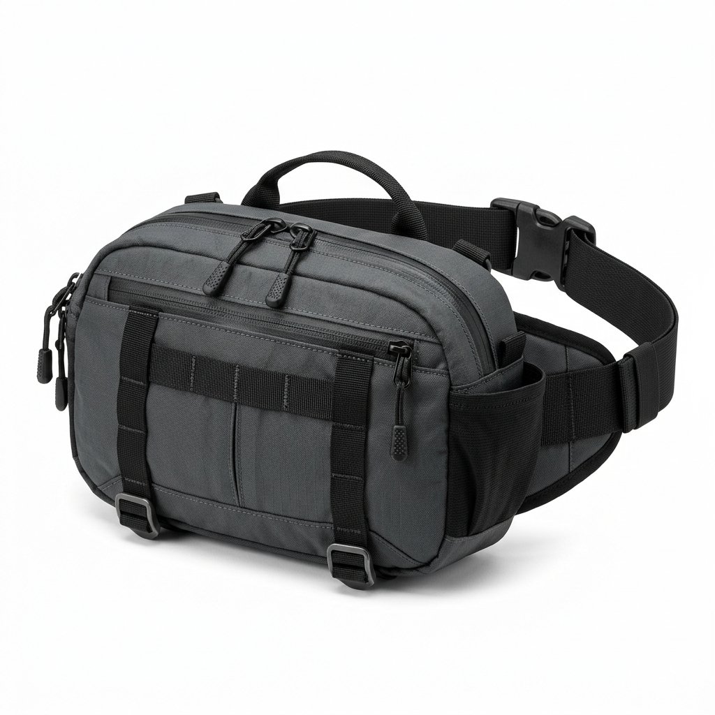 Compact Hiking Waist Pack with Multiple Compartments