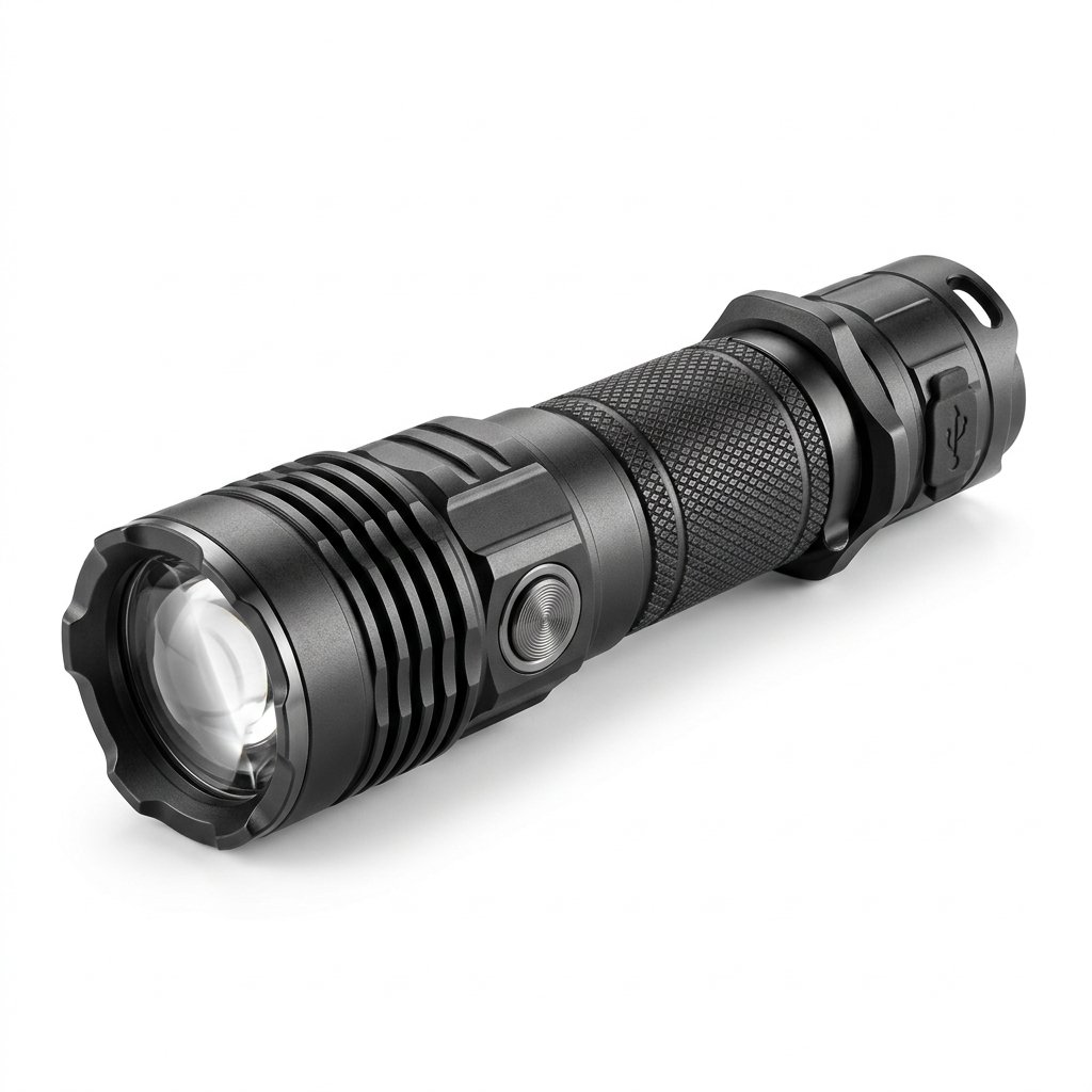 Rechargeable Hiking Flashlight with High-Intensity Beam